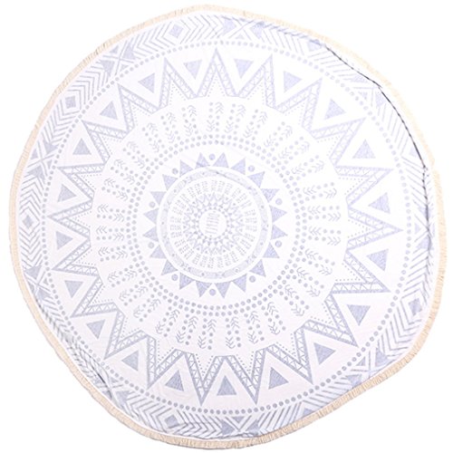 Lalang Modische Sommer Schwarze und weiße Große Runde Mit Fransen Strandtücher Hippie Boho-Stil - 5
