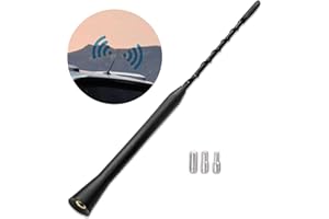 XUIGORT Universal Car Antenna Replacement, Car Aerial Antenna Radio Signal Booster, AM/FM Roof Car Radio Aerial Mast, Screws M4 M5 M6, 23 cm/9 inch Short