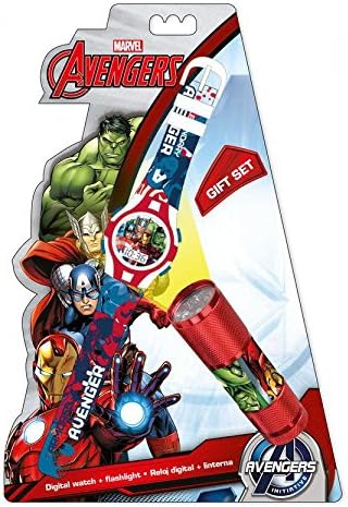 Los Vengadores The Avengers Set Watch with Flashlight (Kids Euroswan mv92212)