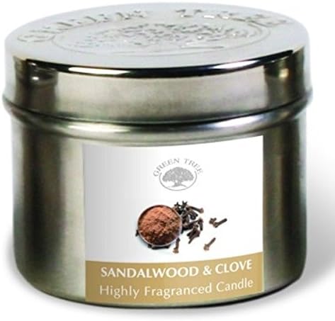 Green Tree Candle 0805460312577 Sandalwood & Clove Scented Candle