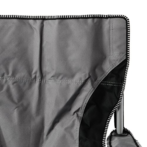 Nexos Campingstuhl Faltstuhl grau schwarz mit Armlehne Getränkehalter Angelstuhl bis 150 kg Tragetasche Polyester Stahlrohr Accessoires-Netz stabil wasserabweisend 90x47x47 cm – Bild 3