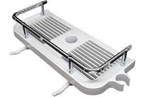 MYBO TV - EASY CLIP - Étagère de Douche Sans Perçage - Adaptabilité Universelle - Rangement Efficace - Praticité Maximale - Installation Facile sur Barre/Colonne de Douche - Durable - Blanc & Chrome