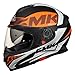 SMK MA271 Twister Logo Graphics Pinlock Fitted Full Face Helmet With Clear Visor (Matt Black, Orange and White, L) RS.4199.00