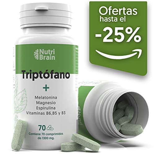 Natural Triptófano con Melatonina y Espirulina | 70 Comprimidos |