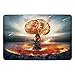 Produktbild DANCENLI Bathroom Bath Rug Kitchen Floor Mat Carpet,War Home Decor,Atomic Explosion Mushroom Cloud Fireball Inferno Nuclear Reaction Print,Black Orange,Flannel Microfiber Non-Slip Soft Absorbent