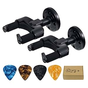 Gancio Da Parete Per Chitarra | In Legno Con Rivestimento Silicone | Per Chitarre Elettriche E Acustiche