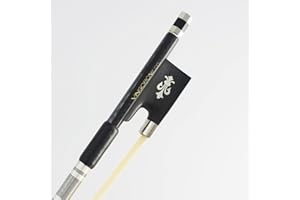 Arc de violon en fibre de carbone tressé 4/4 taille Concert niveau Fleur-de-lys grenouille ébène VINGOBOW 114V