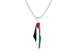 JunyiDIY Emalj Palestina-halsband för män och kvinnor, fri palestinsk flagga hänge rostfritt stål arabisk vintage mellanöster