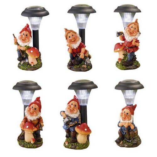 edco 871125295808 28 cm 6 AS PR Solar Gartenzwerg – Mehrfarbig