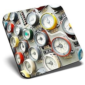 Great Single Coaster Square - Chernobyl Reactor Dials Cool |Glossy Quality Coasters | Tabletop Protection for Any Table Type #2349