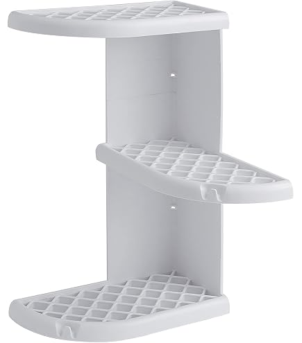 Mensola Doccia Angolare A 3 Livelli MYANEYPUO, In Alluminio Spaziale Con Design Scanalato, Per Bagno E WC