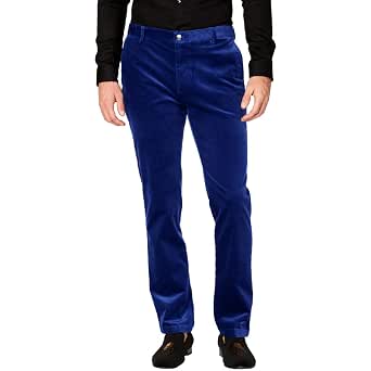Mens Velvet Slim Fit Chino Pants 