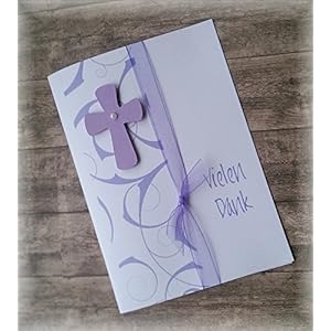 Danksagung Danksagungskarte Danke Kommunion Konfirmation Firmung Taufe Kreuz flieder