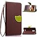 Produktbild Xiaomi Rotmi Mi Note 3 Lederoptik PU Leder Hülle (Frei 2 in 1 Ball Touch Pen) CaseHome Nature Blatt Etui Magnetverschluss Stil PU-Leder Brieftasche [Standfunktion] Deckel Klapptasche Schale Flip Foliant Schützende Haut Hüllen Mit Wallet Kartenfach Magnetverschluss Standfunktion Handytasche Taljereep Lanyard Strap Tragen Folio Tasche Schutzhülle(Braun Color)