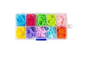 AKKTOL Yakamoz 100PCS Marqueur de Verrouillage de Mailles en Plastique Marqueurs EpinglesDe Point pour Tricot Crochet Couture Marqueur Tricotage Marqueurs 10 Couleurs Avec Boîte