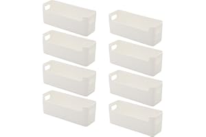 FYting Storage Baskets,8Pcs Baskets for Shelves,Kitchen Storage Organisation,U-port Small Storage Basket for Store Cosmetics,Socks, Underwear, Data Cables, Phone Cases(White,25.5x8.5x8cm)