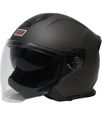 Casco Moto Jet SHIRO La Betty - Omologato ECE, Taglia S (55/56), Nero, Per Uomo E Donna