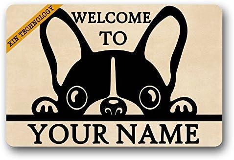 Doormat Door Mat Welcome To Pug Dog Doormats Monogram Non-Slip Doormat Non-woven Fabric Floor Mat Indoor Entrance Rug Decor Mat 23.6" x 15.7"