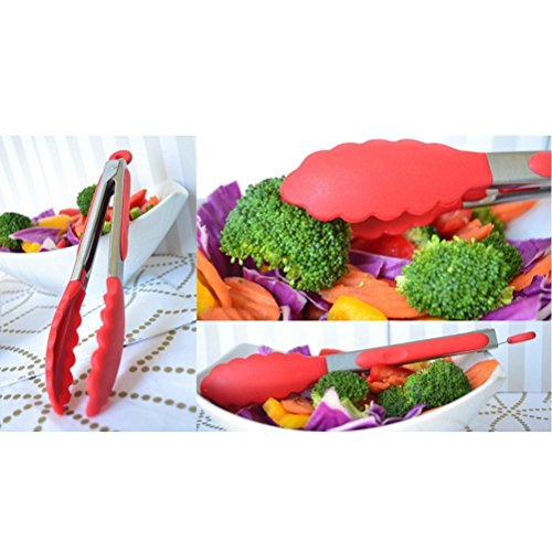 10 Stück Silikon Küchenutensilien,REDKINDER Premium Silikon Kochen Set Backen BBQ Set Hochtemperatur ungiftig (Rot) - 5