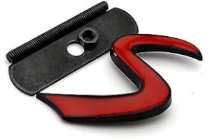 WWFAN 1 PCS S Autocollants de Voiture Emblème Badge de Grille Avant pour Mini Cooper S R56 R57 R55 R60 Grill Emblem Carton de Voiture (Color Name : Black S Grill Badge)