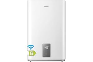 COMFEE' CWH15ED1380EUW Chauff-eau électrique mural 80L, Accumulation sous évier, Compact et facile à installer, Contrôle vocal, Connection Wi-Fi, Contrôle à distance par APP, Blanc