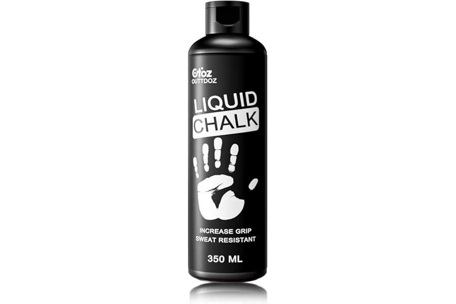 OUTTDOZ Superior Grip Liquid Chalk Mess-Free Gym Chalk for Weightlifting, Gymnastics, Rock Climbing, Dancing, Dries in Seconds. 60 mL / 350 mL