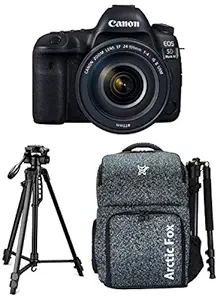 Canon EOS 5D Mark IV 30.4 MP Digital SLR Camera (Black) + EF 24-105mm is II USM Lens with Digitek 550LW Tripod + Arctic Fox Camera Bag with Lens, 15.5