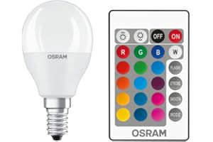 OSRAM Ampoule LED | Culot: E14 | Blanc chaud | 2700 K | 4.9 W | équivalent à 40 W | LED Retrofit RGBW avec télécommande