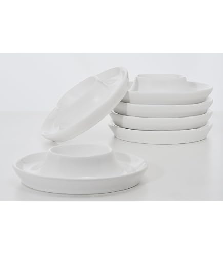 Lot De 9 Coquetiers Ronds Blancs – Stable, Antidérapant, Pour œufs, Tasses Ou Décorations