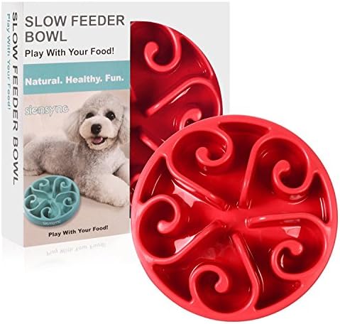 Siensync Slow Feeding Dog Bowl, Interesting Interactive, Durable, Non-toxic and eco-friendly Bamboo Dog Feeding Bowl