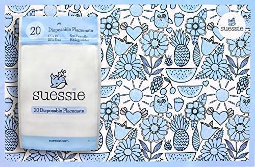 Disposable Placemats - 60 count (3 bags of 20) for Baby or Toddler - BPA Free and Eco-Friendly - Stick On Table Topper for Kids - Children's 4 Sided Stick-On Place Mats