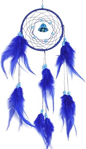 Hunulu Car Wall Blue Dream Catcher With Feathers Hanging Decoration Ornament Craft Gift