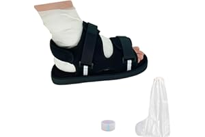 HLIWS 1 Pezzo Scarpe in Gesso per Piedi, Scarpe da Riabilitazione Regolabili, Scarpa Post Operatoria, per Piede Destro e Sinistro, Adatto per Fratture, Distorsioni del Piede, Gessatura, Nero