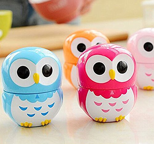 Hosaire 1x Elektronischer Timer Nette Karikatur Eulen Form Küche Timer Multifunktion Mechanischer Küchentimer Speicher Timer,Countdown,Rosa - 3