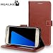 Samsung S7 Cover, REALIKE™ {Imported} Premium Leather Wallet Flip Case for Samsung Galaxy S7 (Royal Series - Brown) RS.649.00