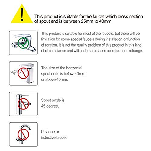 Wasserhahnverlängerung Extender für Kinder Hand waschen Badezimmer (3 Fraben & 5 Cartoon Tier) (Gelb Ente, 2 Stck) - 7