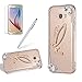 Produktbild Luxus Glitzer Hülle für Galaxy A5 (2017) A520F, Girlyard 3D Handmade Transparent Hardcase Schutzhülle Bling Diamant Golden Engel Muster Backcover Ultra Slim Shiny Sparkle Clear Handyhülle für Samsung Galaxy A5 2017