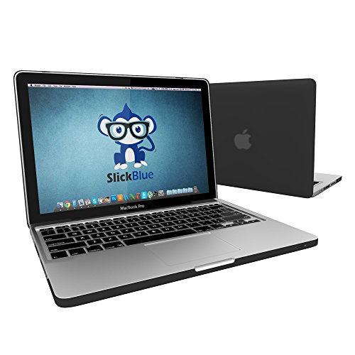 SlickBlue Ultra Slim Light Weight gummierte harte Fall-Abdeckung & European Style Tastatur-Abdeckung für Macbook Pro 13 Zoll (Modell: A1278) - (Schwarz)