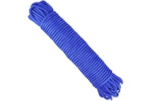 G2PLUS Cuerda 30 m x 6 mm Cuerda de Polipropileno Azul Cuerda de Amarre Cuerda de Nailon Multifuncional Carga de Rotura: 260 kg