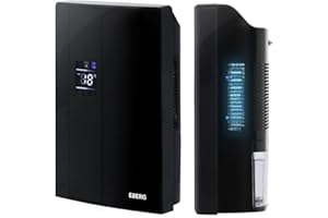 ‎EBERG EBERG Elektryczny osuszacz powietrza ZOY do domu, przenośny osuszacz z czujnikiem wilgotności, dużym zbiornikiem 2l, wyświetlaczem cyfrowym, timerem, oczyszczaniem UV, automatycznym odszranianiem