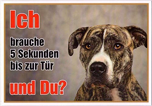 American Staffordshire Side Approx 21 x 15 cm Pack of 2 Laminated Waterproof Ich Brauche 5 Sekunden bis zur Tür and you?