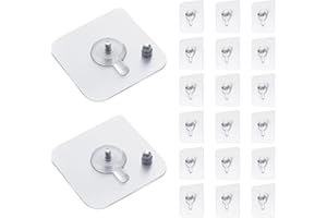 DORART HOME Colgar Cuadros sin Agujeros 20pcs Cuelga Cuadros sin Clavos Tornillos Adhesivos Cuelga Facil Foto Ganchos Adhesivos para Pared para Arte de Pared Espejo Salón Cuarto Baño Gancho Pared