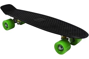 CHARLES BENTLEY 22 Inch Beginner Skateboard For Kids, Teenagers, And Adults, Retro, Plastic, For Street, Park, Penny Board Cruiser, Multiple Colours, High Performance, 1.9kg (57.5x14.5x10cm)