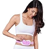 Electric Menstrual Cramps Relief Period Pain Reliever Belt Slimming Abdominal Therapy Electric Warming Massage Belt Heating Warmer Slim Belt (Cherish-Pink)
