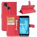 Produktbild Owbb Hülle für Asus Zenfone 3 Zoom S ZE553KL Ultra Schlanke Handyhülle Premium PU Ledertasche Flip Cover Wallet Case mit Stand Function Innenschlitzen Design Rot
