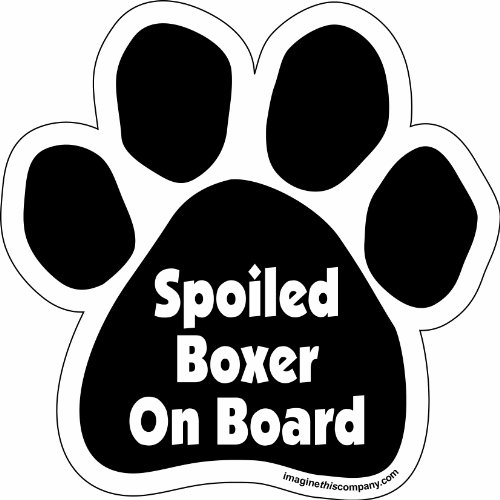 Imagine This Paw Car Magnet, Spoiled Boxer on Board, 5-1/2-Inch by 5-1/2-Inch
