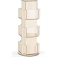 Natheeph Rotating Wooden Display Rack with Two Card Sticker for Greeting Card Vendor Coffee Bag 3 Tier Tabletop Display Stand