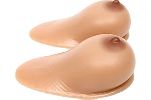 Självhäftande Silikonbröstproteser Med Långa Droppar, 1 Par Lösbröst-BH-inlägg(Suntan,D Cup (1000g/Pair))