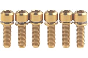 Ruifu M5 Gr5 Titanium Allen Stigma Cap Bolts Screws With Washer 16 18 20 mm for Bike Stem (Pack of 6)