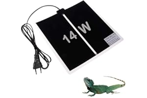 NEKOSUKI Tapis Chauffant Reptile, 14W 11x11 Pouces Tapis Chauffant Terrarium Réglable avec Contrôle De La Température pour Reptiles -Tortue, Serpents, Lézards, Geckos, Araignées